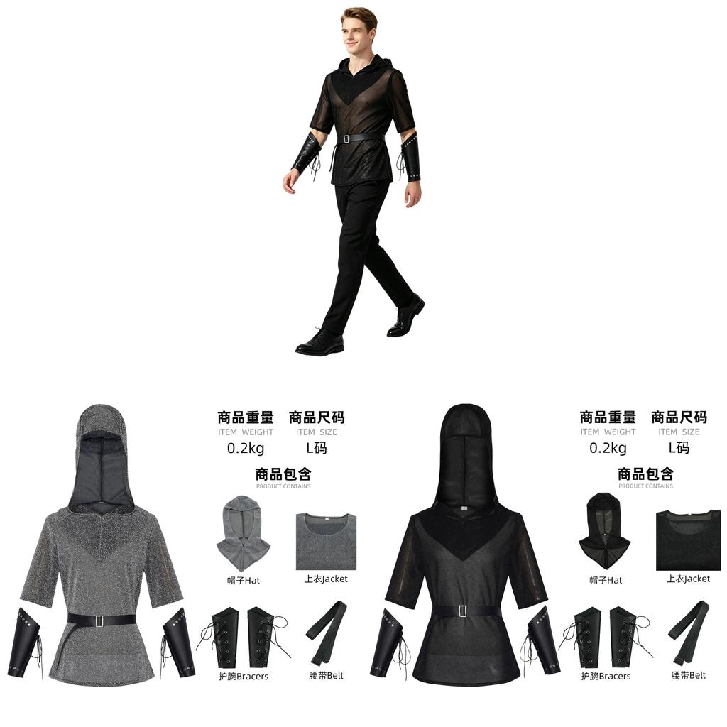 Ritter Kostüm Cosplay Hoodie Für Halloween Bühnenauftritt Aus Polyester Material