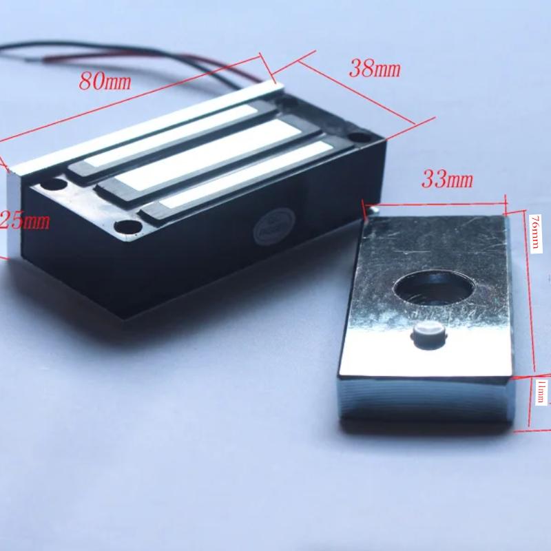 Încuietoare magnetică electronică de 12V 60kg, încuietoare EM de siguranță, forță de menținere electromagnetică pentru acces la ușă