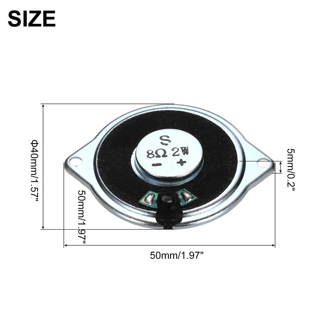 Uxcell 1pcs 2W 8 Ohm Small Speaker Metal Ear Shell Internal Micro Magnet Speaker Mini Speaker for DVD EVD Multimedia Mobile Portable Advertising
