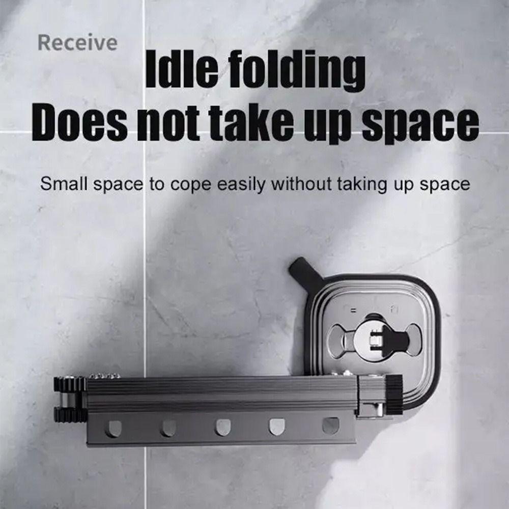 Space Saving Retractable Clothes Hanger Wall Mounted Clothing Storage Shelf  Outdoor