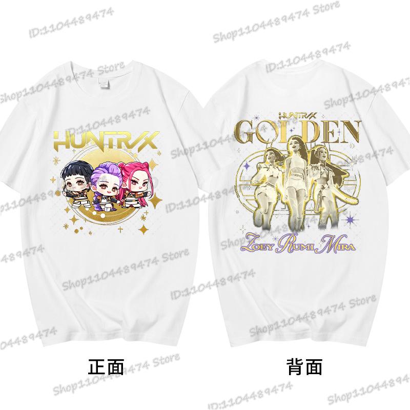 Harajuku KPop Demon Hunters Tshirts Vintage Cartoon Cotton T Shirt Hip Hop 2025 Hot Movie Tees Streetwear Women Men Tops Gifts