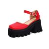 High-heeled Mary Jane  Shoes, New Square-headed Small Men, Increased Height, Small Leather Shoes, Muffin Soles, Thick Heels, Single Shoes, Women