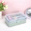 BHBL 3-Layer Plastic Dividing Storage Box Craft Organizer and Storage with Adjustable Spacers Portable Handled Organizer