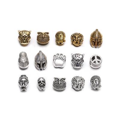10 sztuk/partia koraliki Charms budda Sparta leopard głowy lwa koraliki dystansowe materiały do ​​tworzenia biżuterii DIY bransoletka