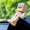 Artistic Wooden Shaking Legs Figure Decoration Natural Grains Car Dashboard Ornament Compacts Travel Friendly Gifting