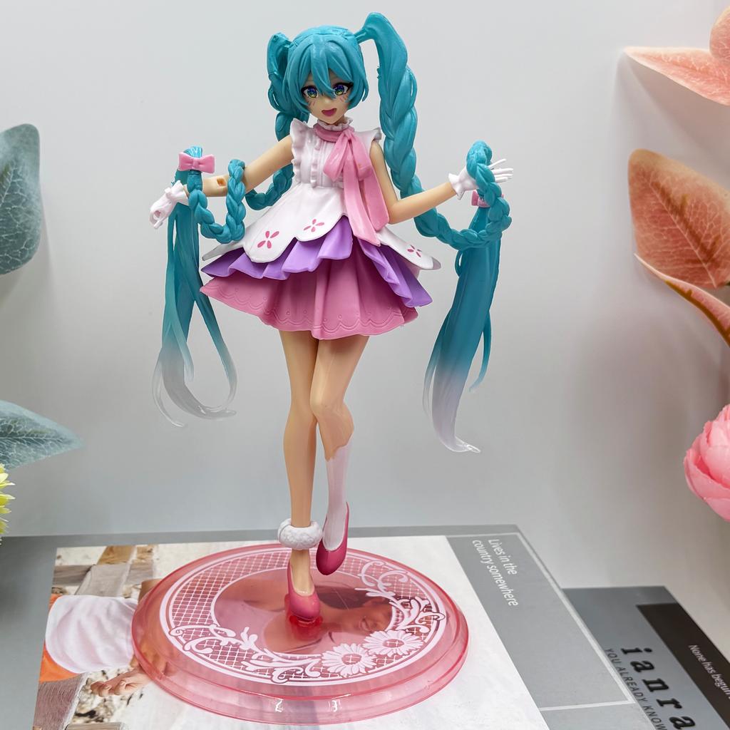 Hatsune Miki Anime Character Kawaii Pvc Model Standing and Sitting Doll Action Doll Collection Decorations Christmas Playthings Presents