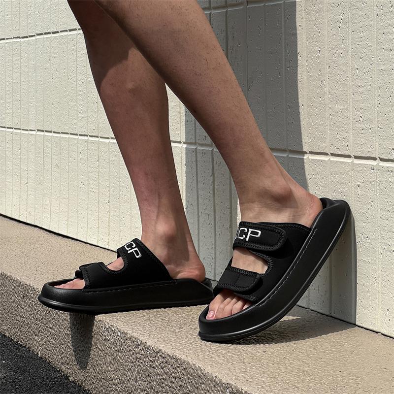 Fashion Indoor Outdoor All-match Sandals for Men 2025 New Men's PU Leather Slippers Mens Slip On Shoes Non-Slip Comfortable House Shoes
