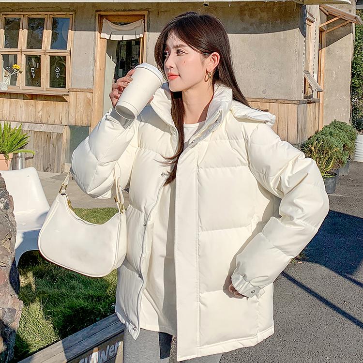 Daunenjacke mit Kapuze, Bonbonfarben, für den Winter, kurz, neue Mode, weiße Entendaunen, Übergröße