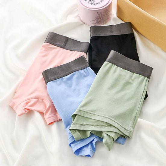 Mid-Rise Elastic Waistline Men Panties Simple Patchwork Color U Convex Shorts Briefs