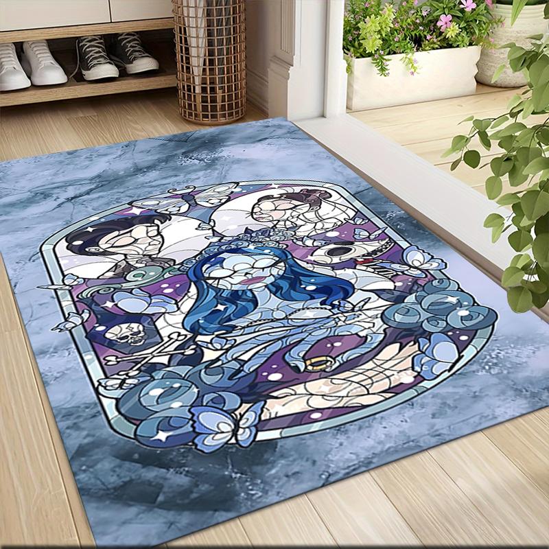 1Pc Blue Spirit Butterflies Carpet Rug Customizable Soft Washable Antislip Home Living Room Sofa Mats Personalized Rug 0917159