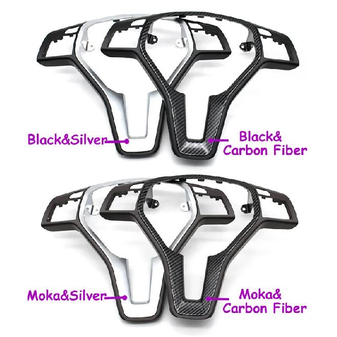 35MM W176 W246 W204 X204 W212 W207 W156 W117 Interiör Bil Ratt Kolfiberöverdrag Panel Trim För Mercedes Benz