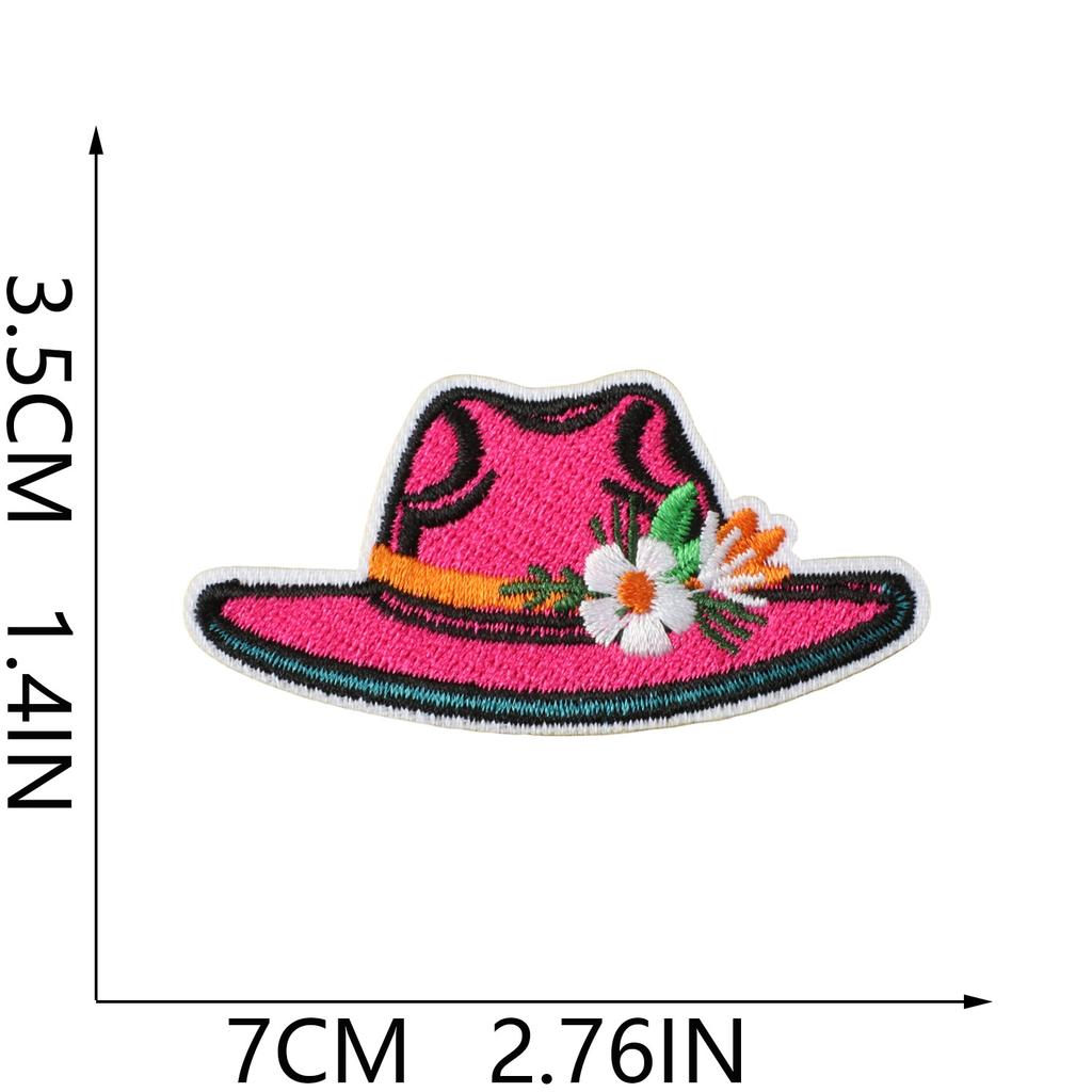 Rose Red Western Wind Embroidery Cloth Sticker Denim Patch Sticker Greet Material Cross Embroidery Chapter Pistol Ironing