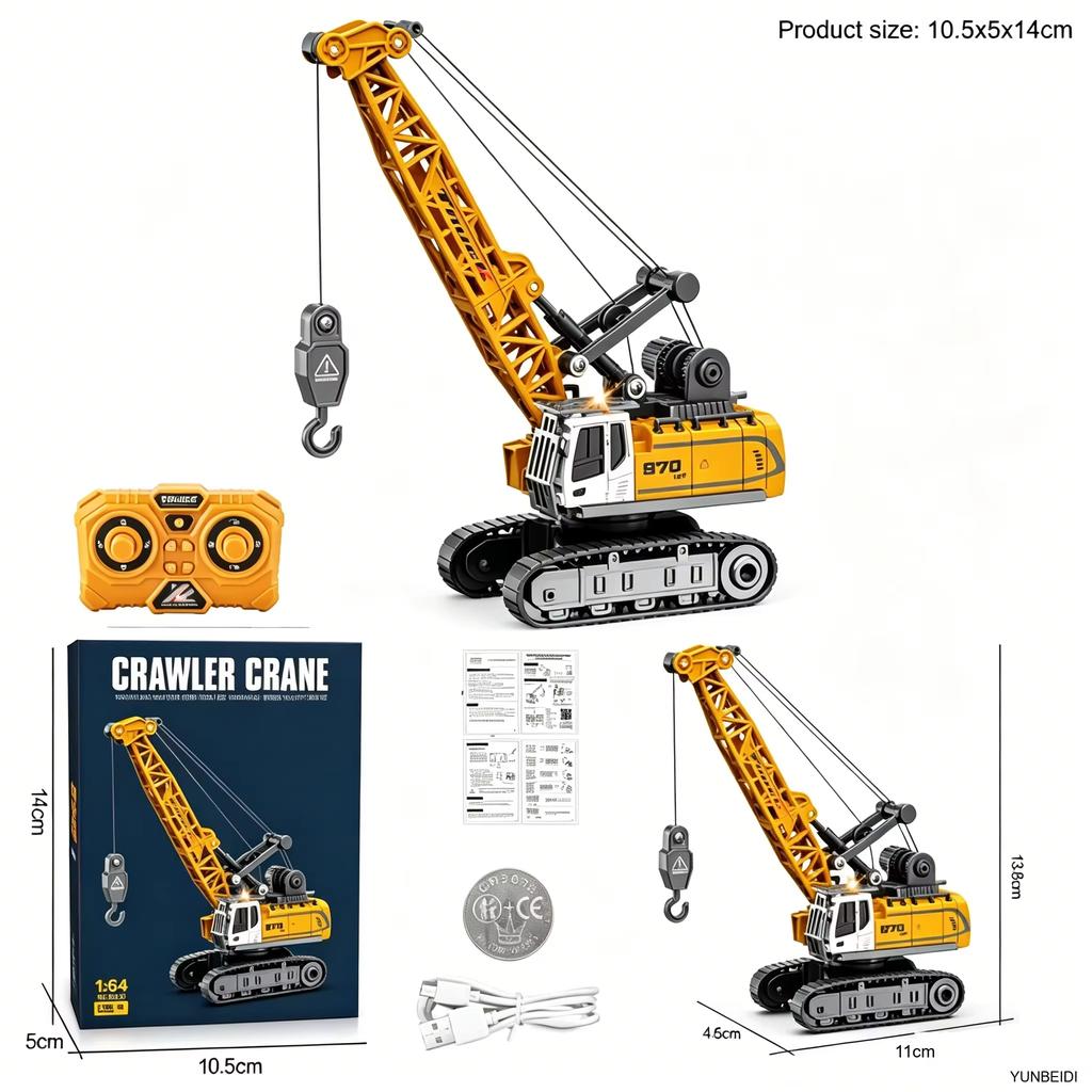 1:64 Mini Remote Control Alloy Excavator Truck Forklift with Trailer Worktop Bluetooth 2.4GHz RC Car Child's Toy Holiday Gifts