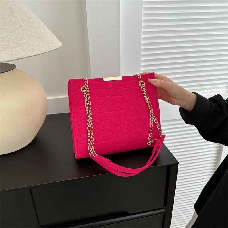 Solid Color Ladies New Tide Fashion Crossbody Large Capacity Crocodile Print Shoulder Bag Girls Casual Handbag