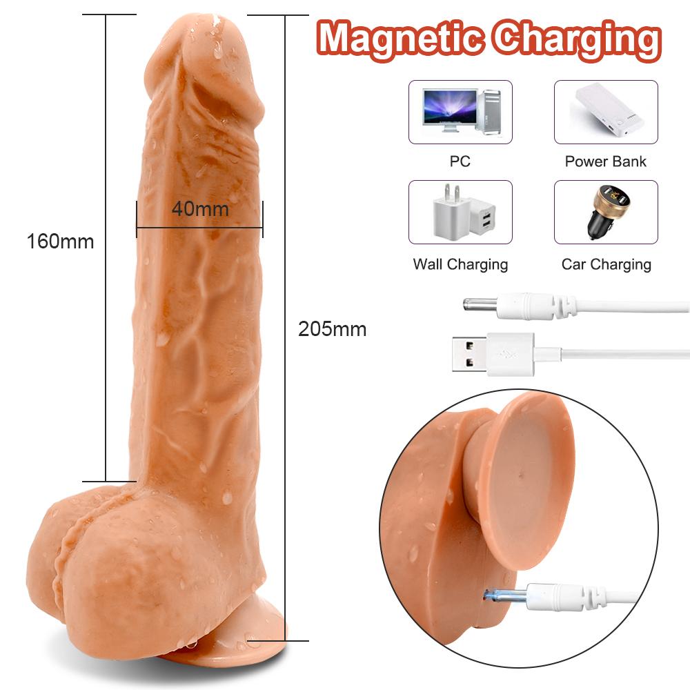 Realistické silikonové dildo pro ženy Bezdrátové narážení velkého penisu s přísavkou Pocit pokožky Vibrátor Sexuální hračky pro dospělé ženy