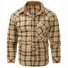 Men's Spring Autumn Plaid Shirts Long-Sleeved Casual Shirt Outdoor Safari Hiking Cargo Cotton Tops