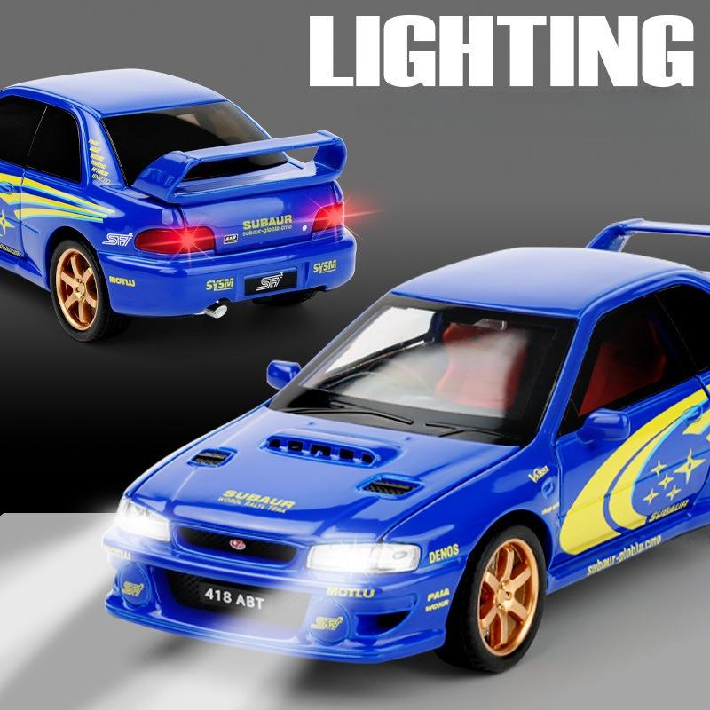 Simulation 1/32 Subaru Impreza Rally Edition Alloy Sports Car Model Ornament Toys Children Boy Diecast Toy Vehicle Home Decor