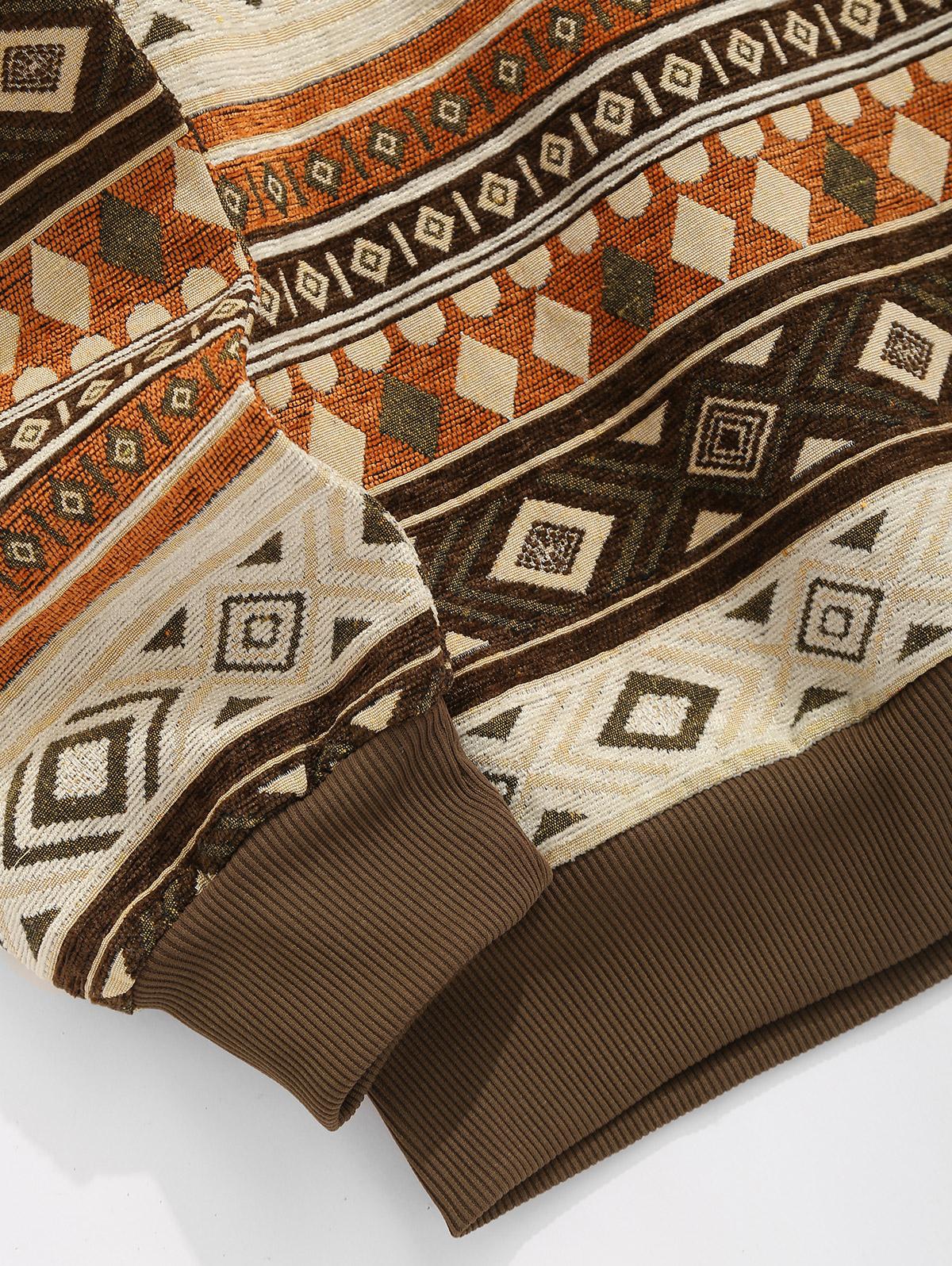 ZAFUL Мужская шерстяная толстовка-пуловер с этническим ацтекским геометрическим — фото 5