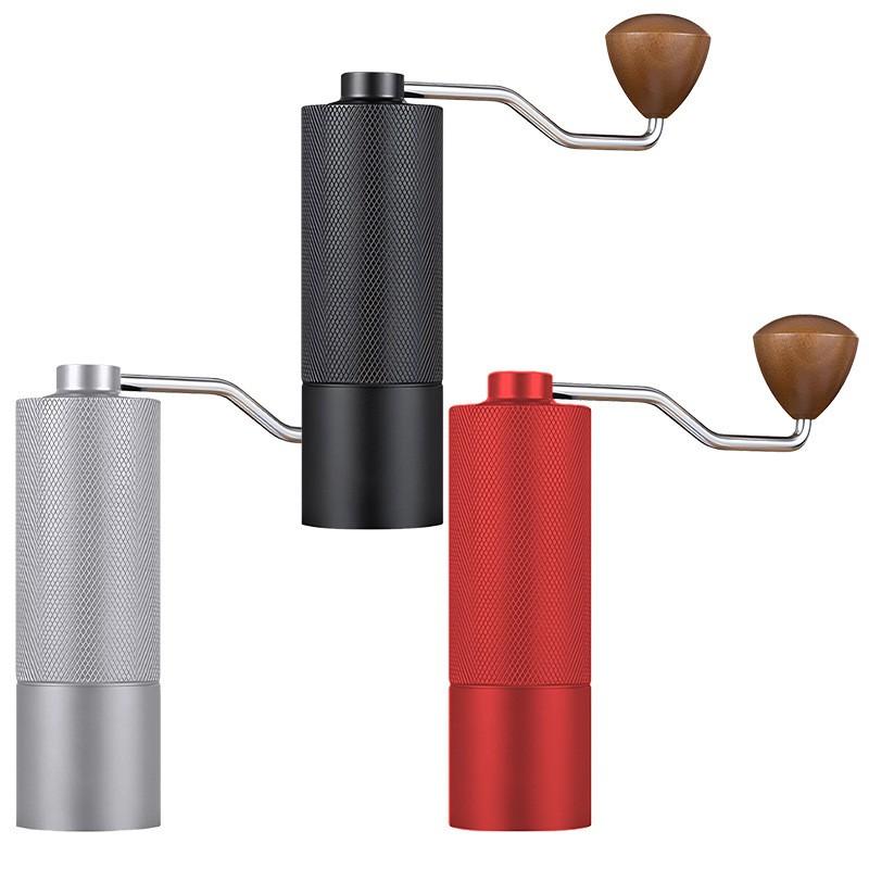 Manual Coffee Grinder With CNC Precision Steel Burr Aluminum Body Portable Hand-Crank Home Use