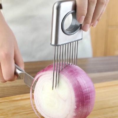 Stainless Steel Onion Cut Holder for Slicing Vegetable Slicer Cutter for Potato Tomato Lemon Kitchen Chopper Assistant Tool Meat Tenderizer