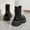 Square Heel Lolita Boots Women's Low Shoes Luxury Designer Chelsea Round Toe Boots-Women Ankle Med Ladies Fashion Spring Autumn