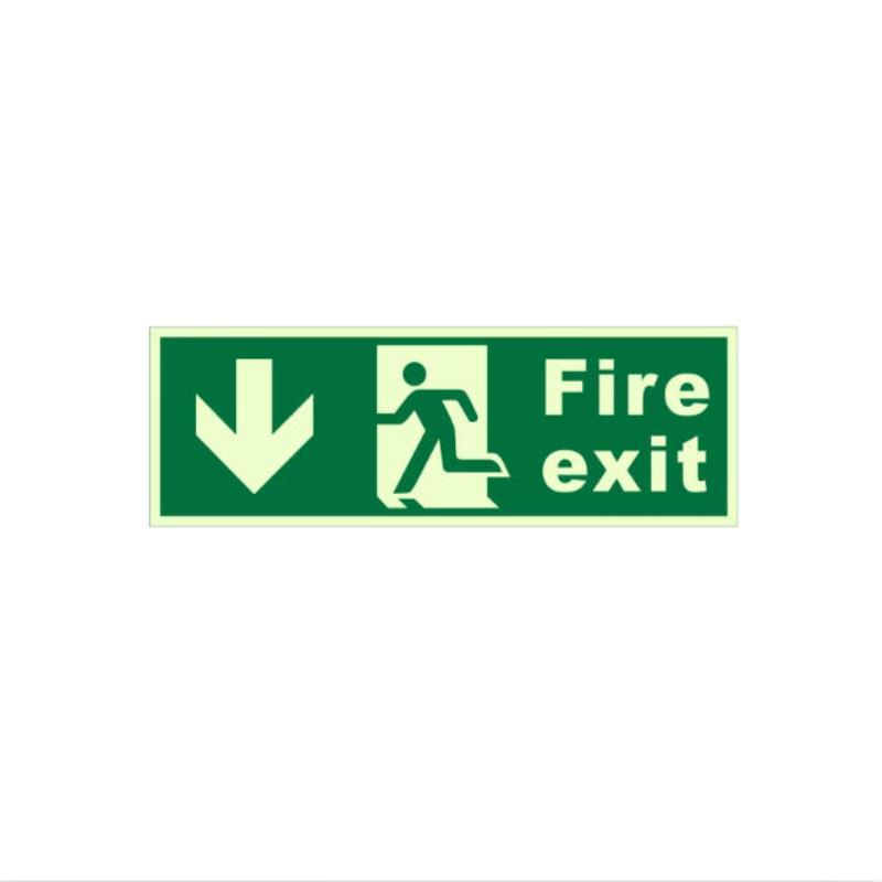 1 Sheet Glow-In-The-Dark Safety Exit Emergency Passage Sign Label Sticker Luminous Escape Direction Guide Sign Stickers