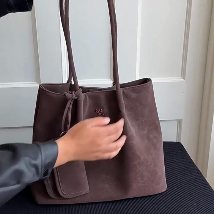 Autumn and Winter Retro Lazy Style Shoulder Bag Fashionable Large-Capacity Commuter Shoulder Bag Shopper Tote