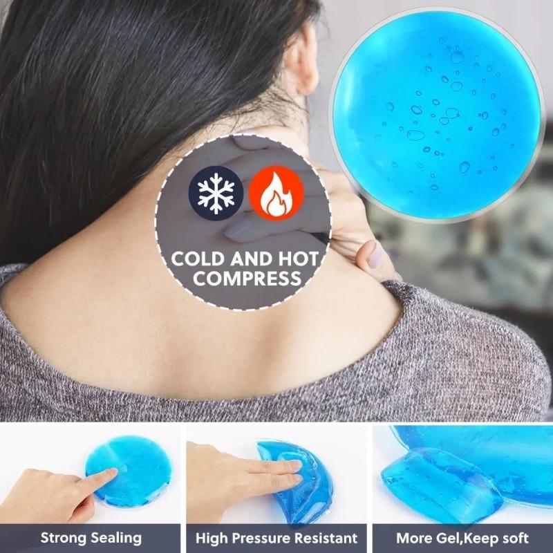 4pcs Reusable Gel Ice Pack Hot Cold Compress, Small Round Ice Packs for Body Pain Relief, Perfect for Family & Travel Use