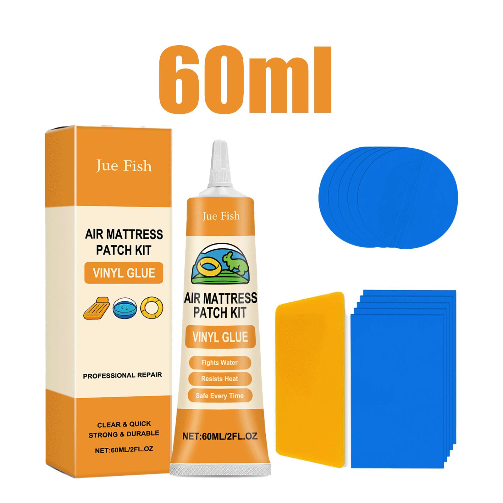 

Air Mattress Repair Kit Vinyl Glue with Patches Waterproof Sealant for Inflatable Bed Pool Float Camping Mat Boat Fix Heavy Duty