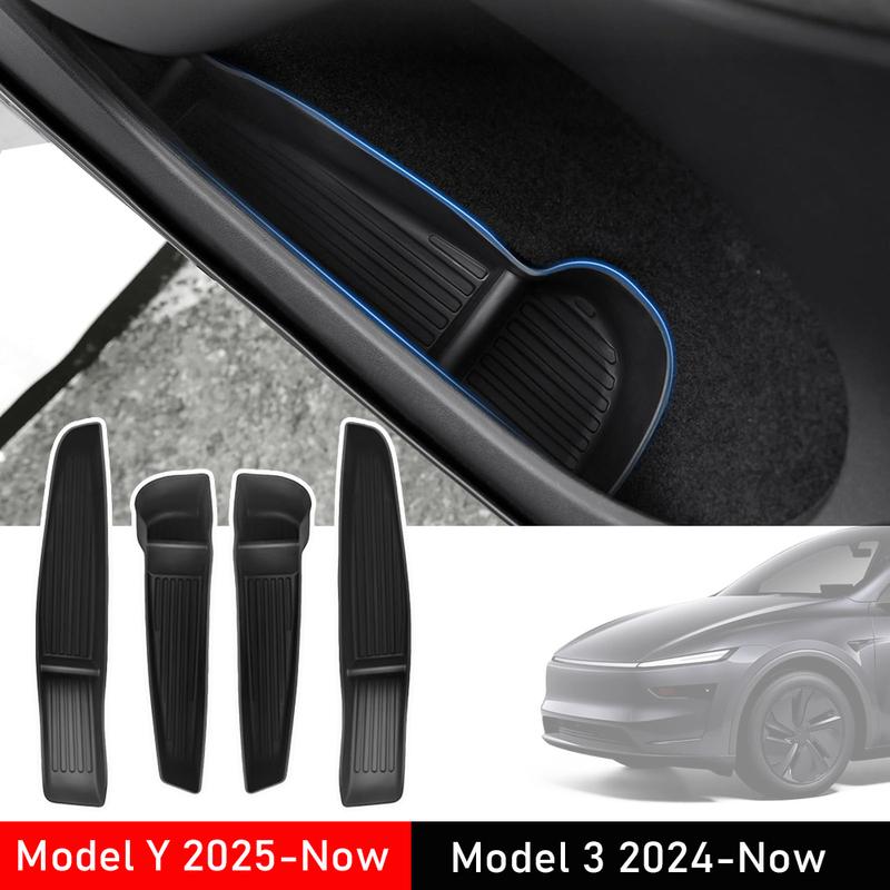 For Tesla Model Y 2025 Juniper Launch Door Side Storage Box Front Rear Model 3 Door Storage Organizer Tray Travel Accessories
