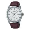 Standard analog lærreim White Dial Quartz MTP-VD03L-5A herreklokke