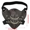 Maschera Sportiva Antipolvere Maschera in Pelle Borchiata, Maschera Punk Biker Motociclista Rock Mezza Faccia Costumi Cosplay di Halloween