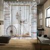 Rustic Wooden Door Shower Curtain - Western Theme, Vintage Barn Design, 70.8x70.8 Inches, Durable Polyester, Machine Washable