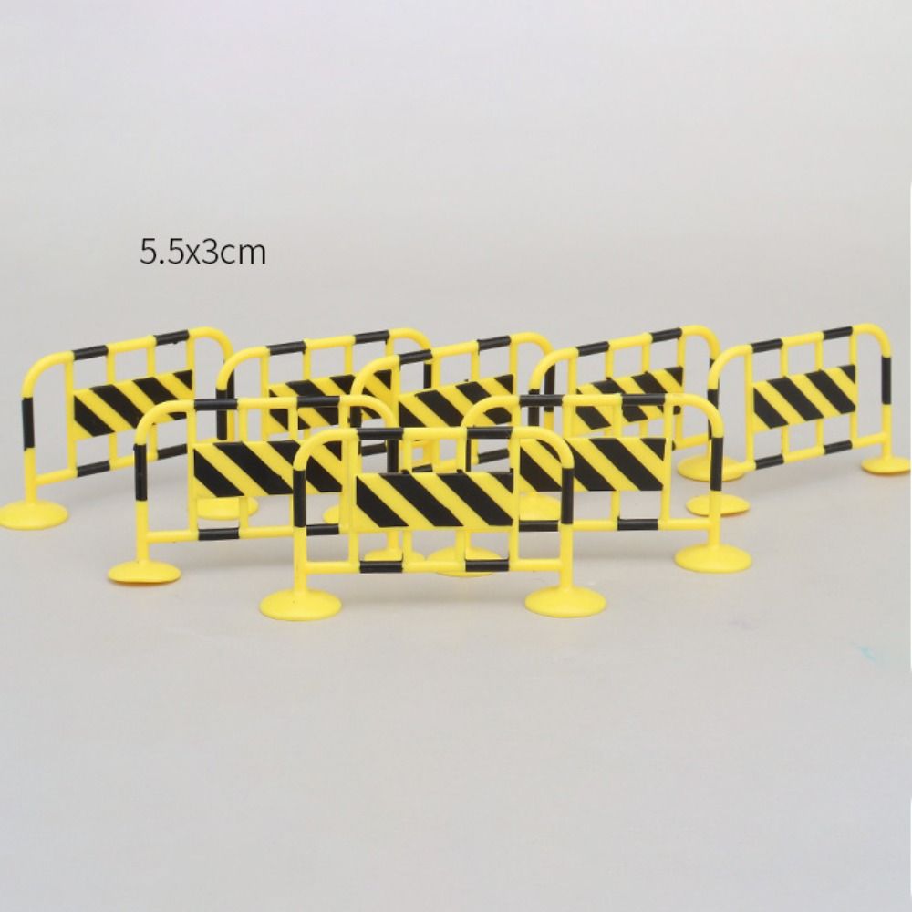 Early Teaching Kids Cognition Street Scene Model Mini Traffic Cones Road Block Fences Road Signs