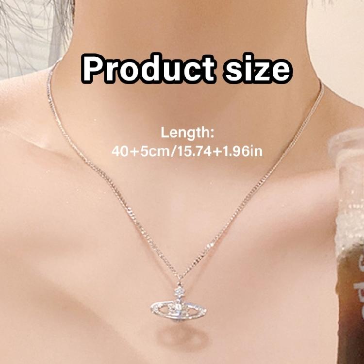 Einzigartige Planetenkette Funkelnde Anhängerkette Charm-Halskette Legierungstextur Halsschmuck Perfekt, um Liebe auszudrücken