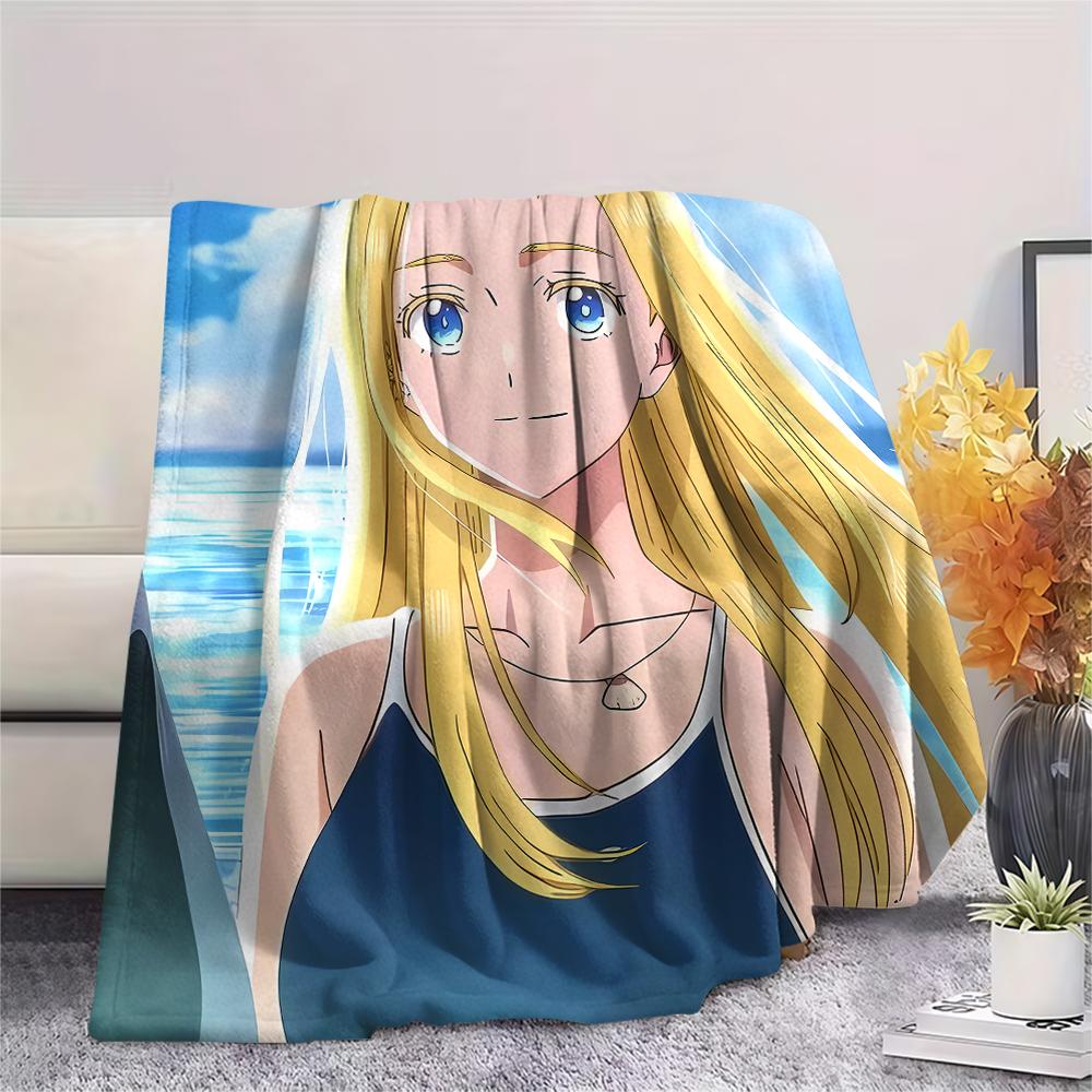 1PC Summer Time Rendering Print Flannel Blanket, High Quality All Seasons, Home Decor, Warmth and Comfort, Perfect for Christmas Gifts