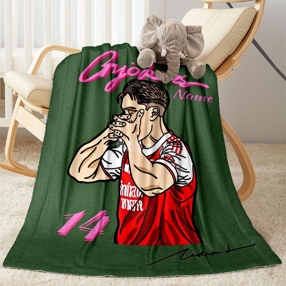 Arsenal Fan Art Personalized Text Blanket Gift Personalized Blanket Ultra-Soft Throw For Home Decor Office Bedding Seaside Four Seasons Universal