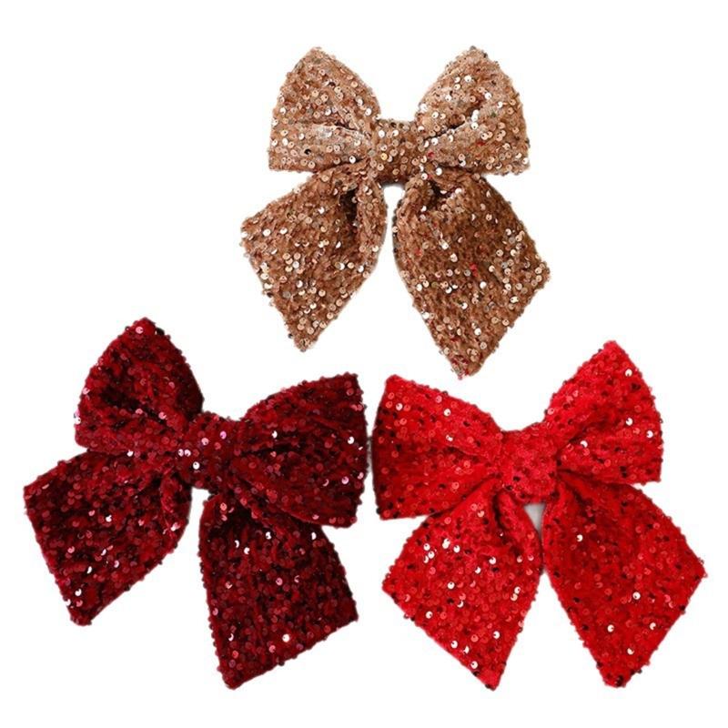 Christmas Tree Bowknot Decoration Christmas Bowknot Decoration Polyester Bowknot Charm for Festival Environment