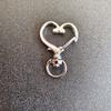 Silver Zinc Alloy Lobster Clasp Keychain with Heart Pendant