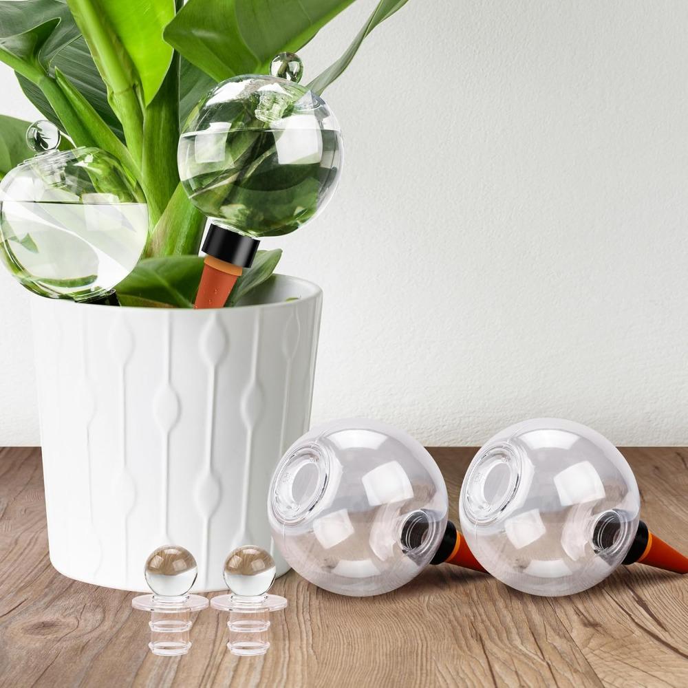 2 Piezas Globos Auto-Riego Grandes para Plantas Relleno Superior Bombillas de Agua de Plástico Liberación Lenta Inserto Auto-Riego de Terracota Sistema de Dispositivos de Riego para Plantas