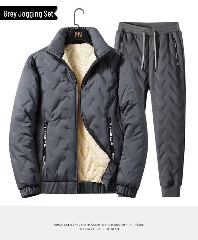 Woodpecker Herren Winter Warme Baumwoll-Sport-Hosen Set aus Lammwolle & Fleece