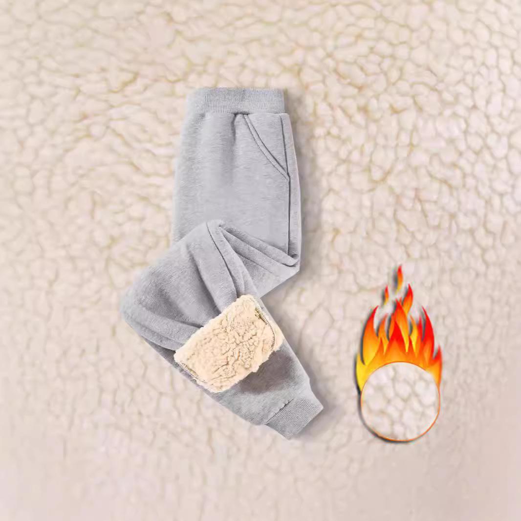 

Kids Autumn Winter Warm Sports Long Pants Casual Trousers Child Fleece Pants 110cm сірий