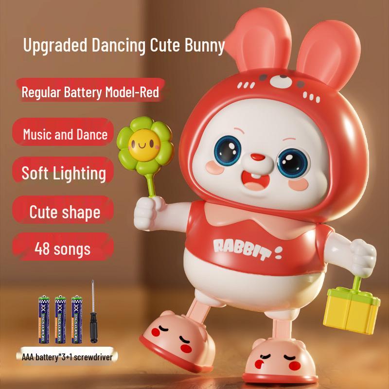 Jouet Lapin Dansant Électrique pour Bébés: Encourage à Soulever, Rouler, Ramper avec Son et Mouvement