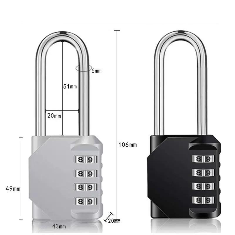 

Multipurpose Combination Padlock for Travel, Gym, Bicycle, Home, and Dorm Long Beam Password Lock чёрный