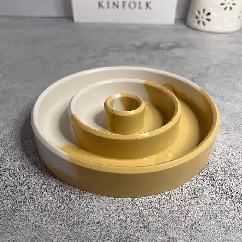 1 szt. Świecznik taca forma koło tynk silikonowy szminka pudełko do przechowywania formy DIY taca do wyrobu biżuterii