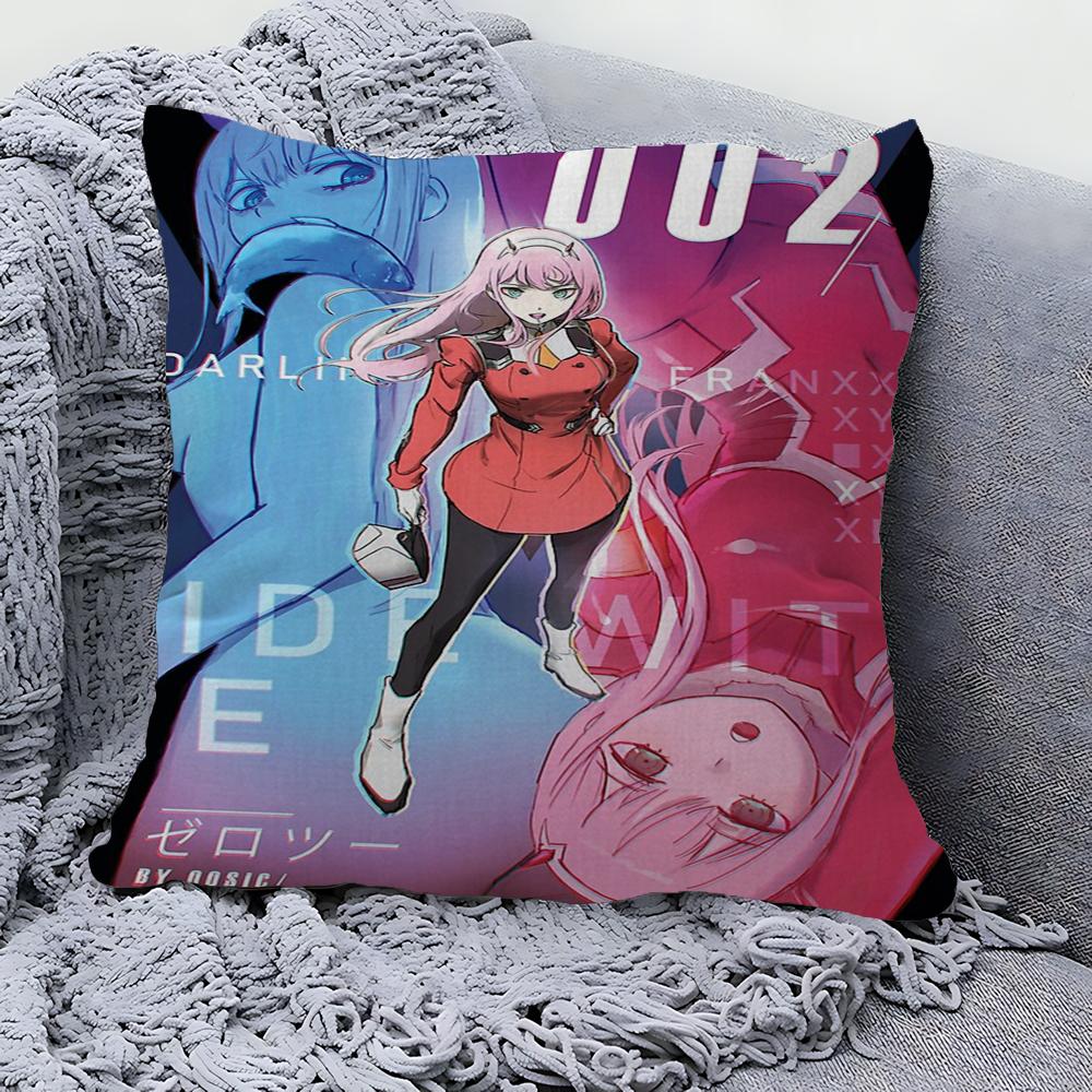 Darling In The Franxx Zero Two Pillow Gift Home Office Decoration Bedroom Sofa Car Cushion Cover Case 45x45