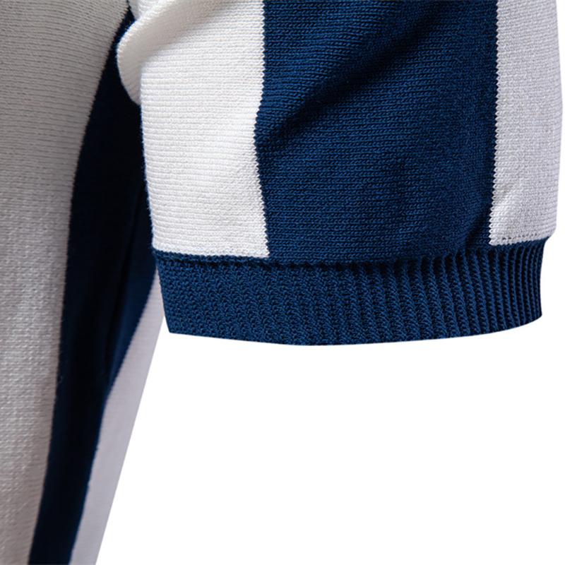 Callaway 2025 Summer New Embroidered Collar Woolen Short Sleeved Polo Shirt Men's Striped Polo Men's Short Sleeved Top