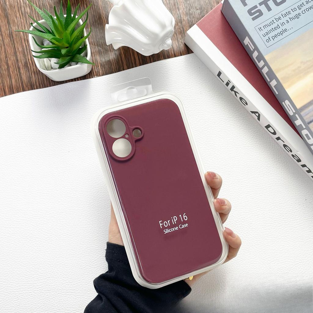 Silicone Liquide IPhone 16/15/14/13 Boîte Apple Silicone Liquide Coque de Téléphone Anti-chute Étui de Protection