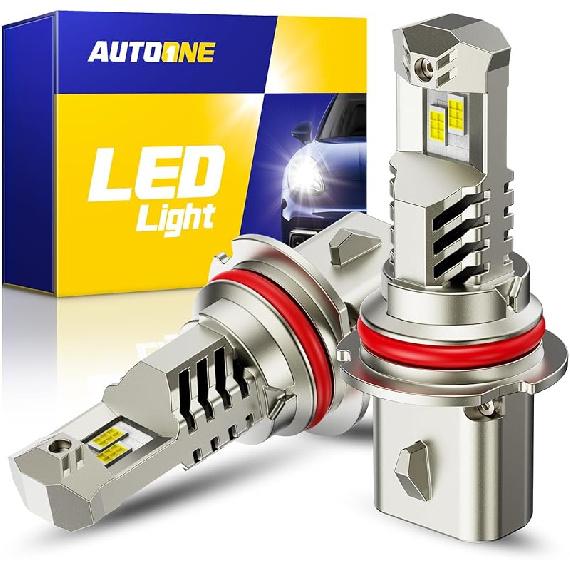 AUTOONE 9005 H11 LED Bulbs Combo, 60000LM CANBUS Fanless HB3 H8 H9 Fog Light Bulb 6000K White Car Replacement Bulbs, Pack Of 4