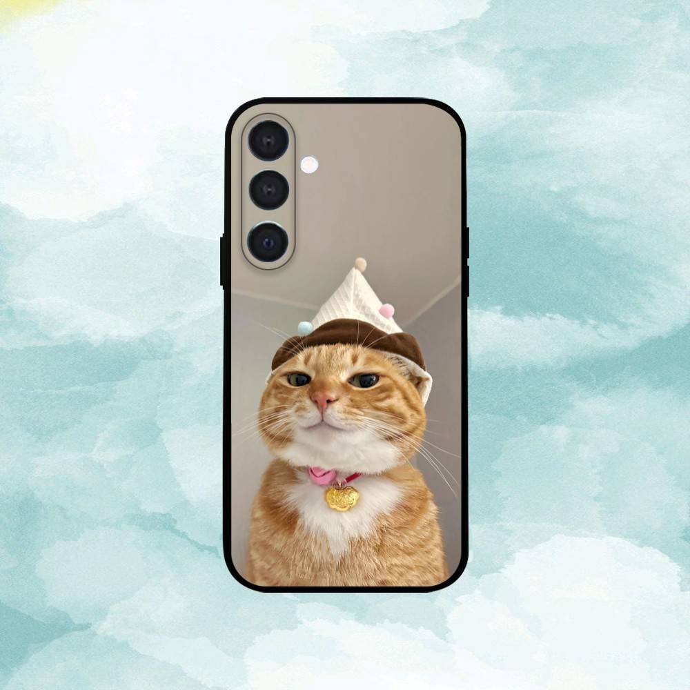 Cool Cat Cute Phone Case For Samsung  A73,72,71,A52,51,40,41,A22,A32,31,A13, Soft Black Shell